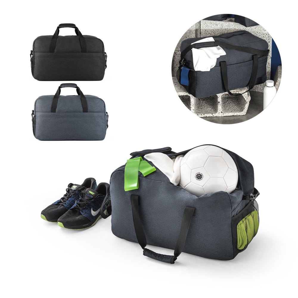 REUTILISER LES ARTICLES DE SPORT. Sac de sport fabriqué en polyester recyclé 600D.