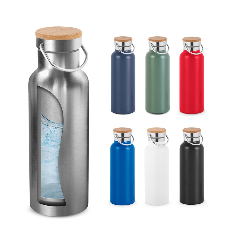 RAGNAR. Bouteille d'eau en acier inoxydable (36 % recyclé), à double paroi, isolée sous vide, 570 ml.