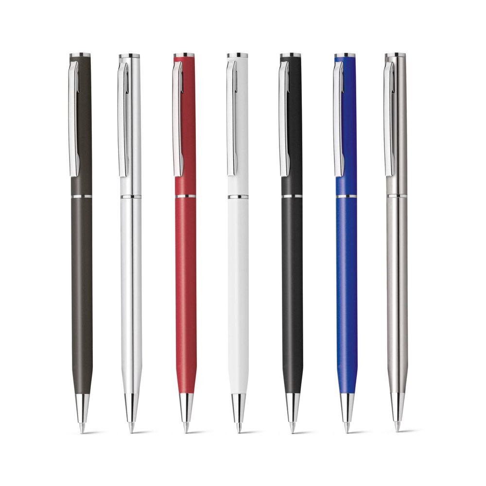 LESLEY METALLIC. Stylo bille en aluminium avec clip et mécanisme à rotation.