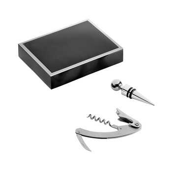 BARIL. Coffret à vin en zinc et acier inoxydable