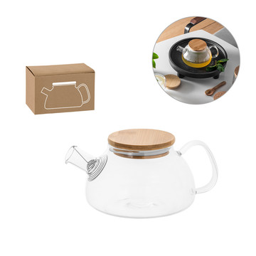 SNEAD. Théière en verre borosilicate avec couvercle en bambou 750 ml
