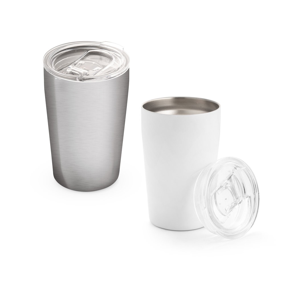 SLIDER. Gobelet de voyage en acier inoxydable de 380 ml.
