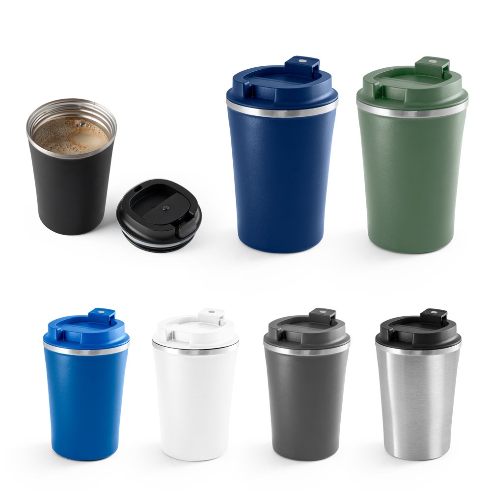 Gobelet de voyage PHELPS. 470 ml en acier inoxydable et polypropylène