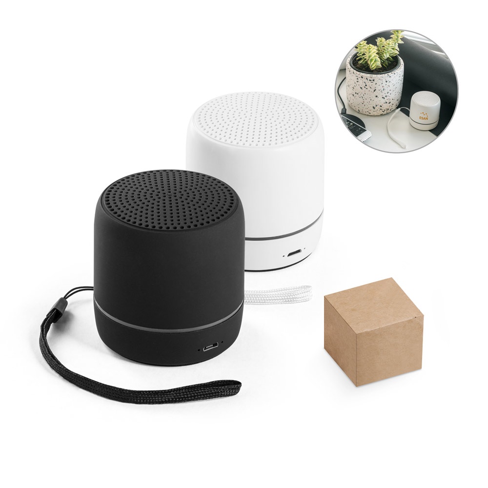 TURING. Enceinte portable 3W avec 4 heures d'autonomie, fabriquée à partir d'ABS recyclé (100% rABS).