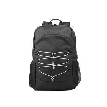 SAC À DOS DELFOS. Sac à dos pour ordinateur portable en polyester recyclé 300D et 600D avec éléments réfléchissants. - 103 - Noir
