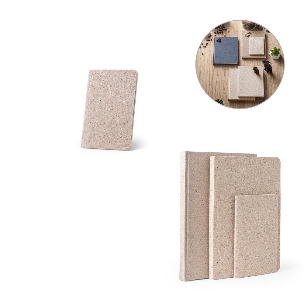 TEAPAD SOFT. Bloc-notes A6 avec une couverture souple fabriquée à partir de déchets de feuilles de thé (65%).