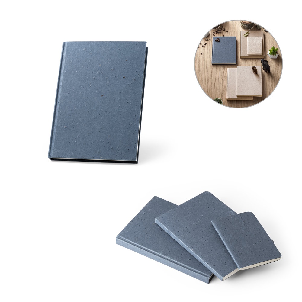 COFFEEPAD RIGIDE. Carnet A5 avec couverture semi-rigide fabriquée à partir de déchets de coques de café (65%).