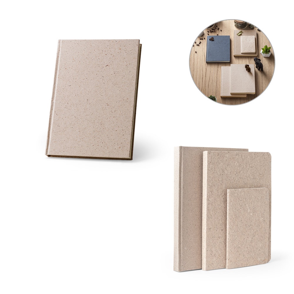 Bloc-notes rigide TEAPAD. Bloc-notes A5 à couverture rigide fabriqué à partir de déchets de feuilles de thé (65%).