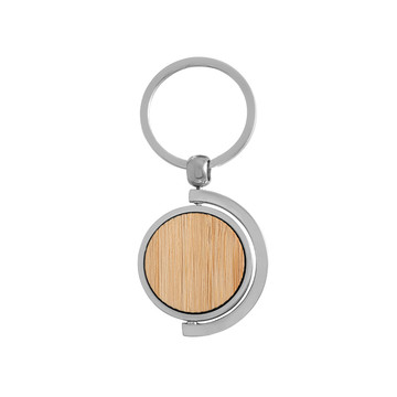 HOMER ROUND. Porte-clés rond en bambou. - 160 - Naturel