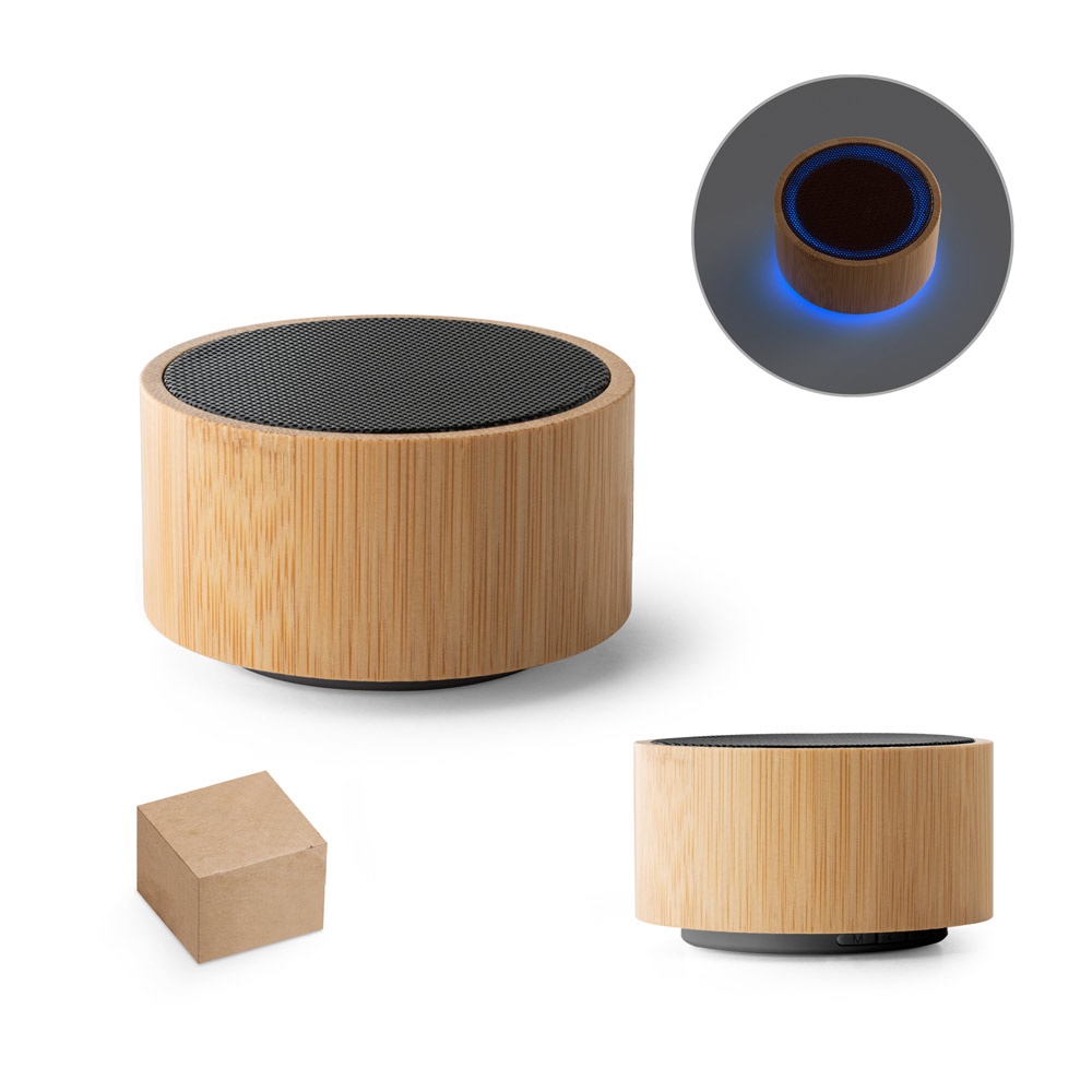 ARBER. Enceinte portable 3W avec 2 heures d'autonomie, fabriquée en bambou et ABS.
