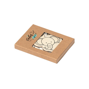 FAUNE. Coffret de coloriage en bois pour enfants. - 