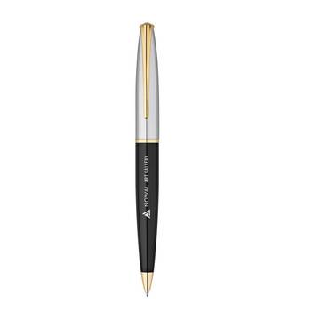 LOUVRE. Stylo bille en métal avec détails plaqués or. - 117 - Doré