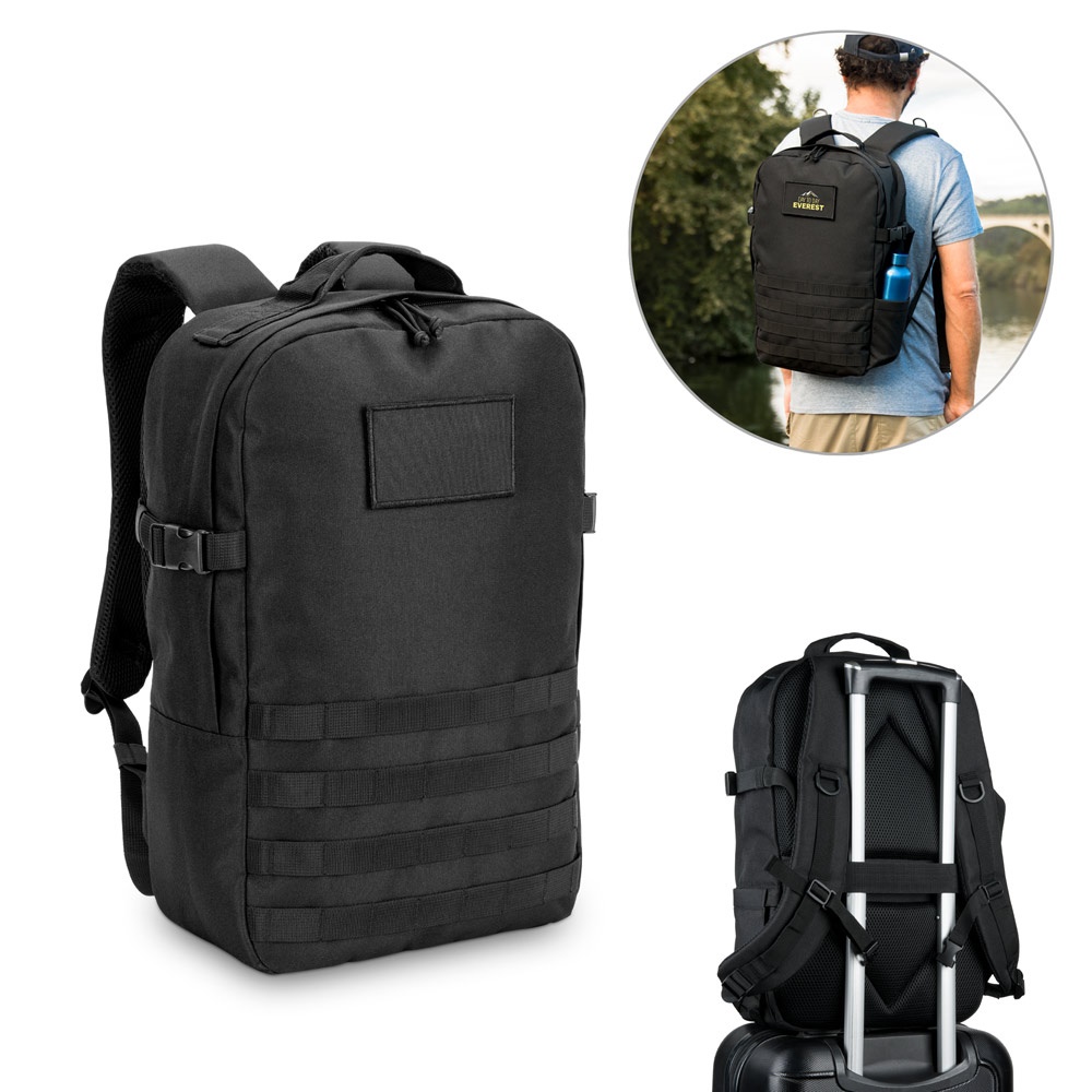 EDINBURGH BPACK. Sac à dos de style militaire de 17,3 pouces, fabriqué en polyester recyclé 600D haute densité et doublé de polyester recyclé 210D.