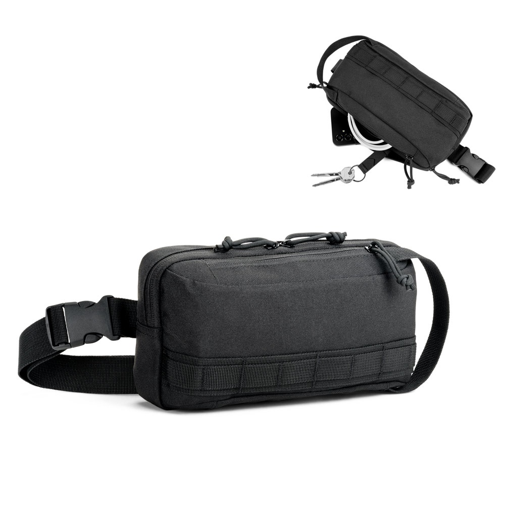 ÉDIMBOURG. Sac banane en polyester recyclé haute densité 600D avec doublure en polyester recyclé 210D.