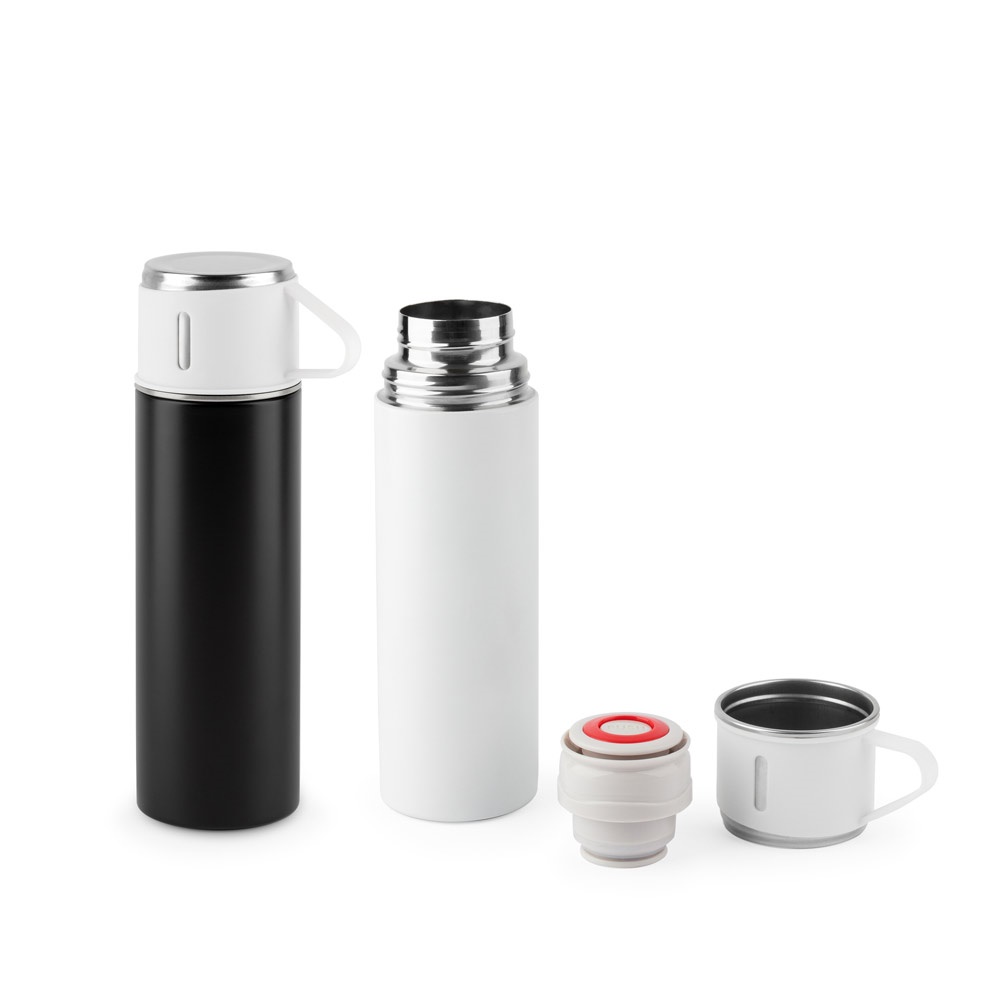 COMANECI. Bouteille d'eau en acier inoxydable à double paroi (90 % recyclé) avec une finition mate, 490 mL.