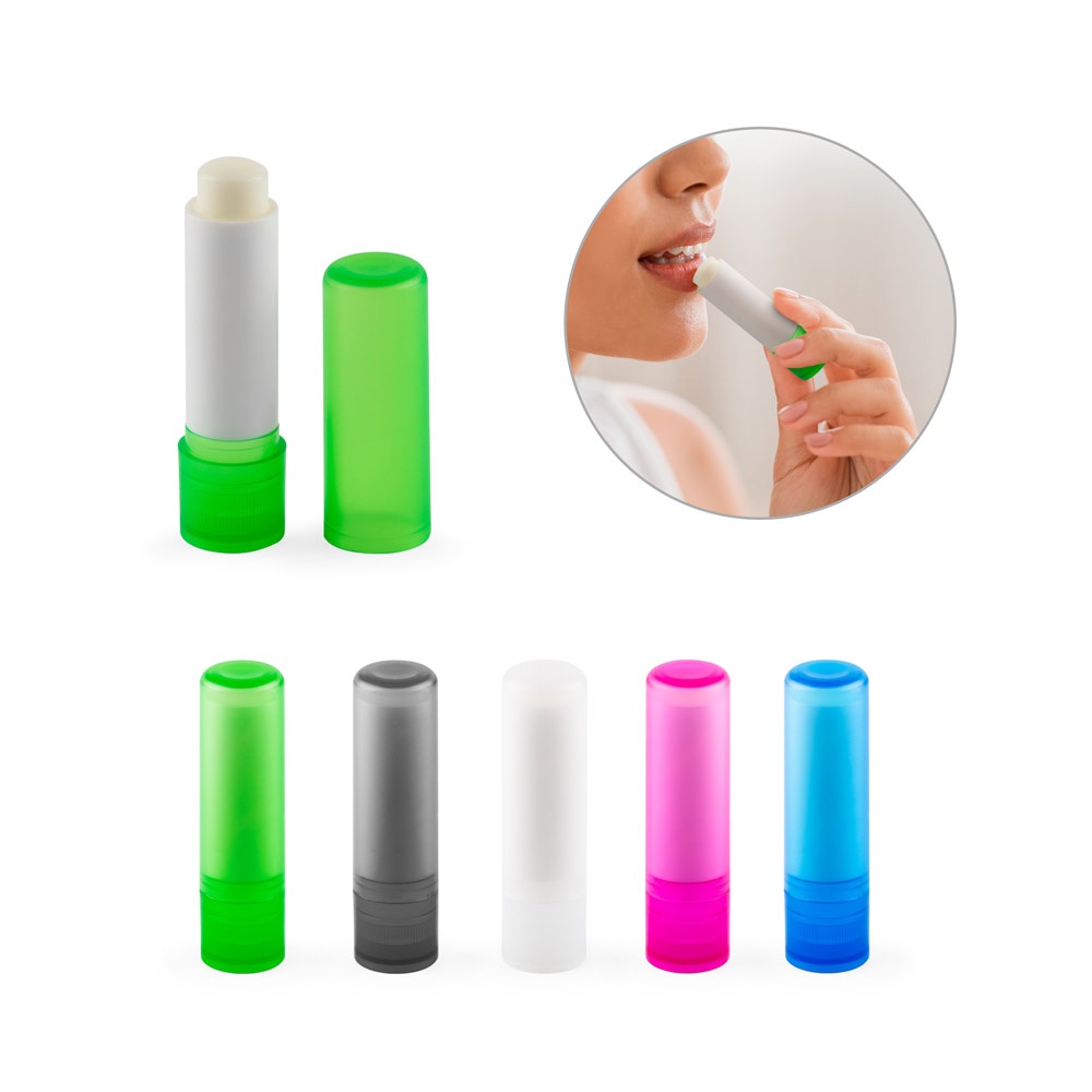 JOLIE VEGAN. Baume à lèvres végan fabriqué à partir d'ABS recyclé (rABS) et de PP, aromatisé à la vanille.