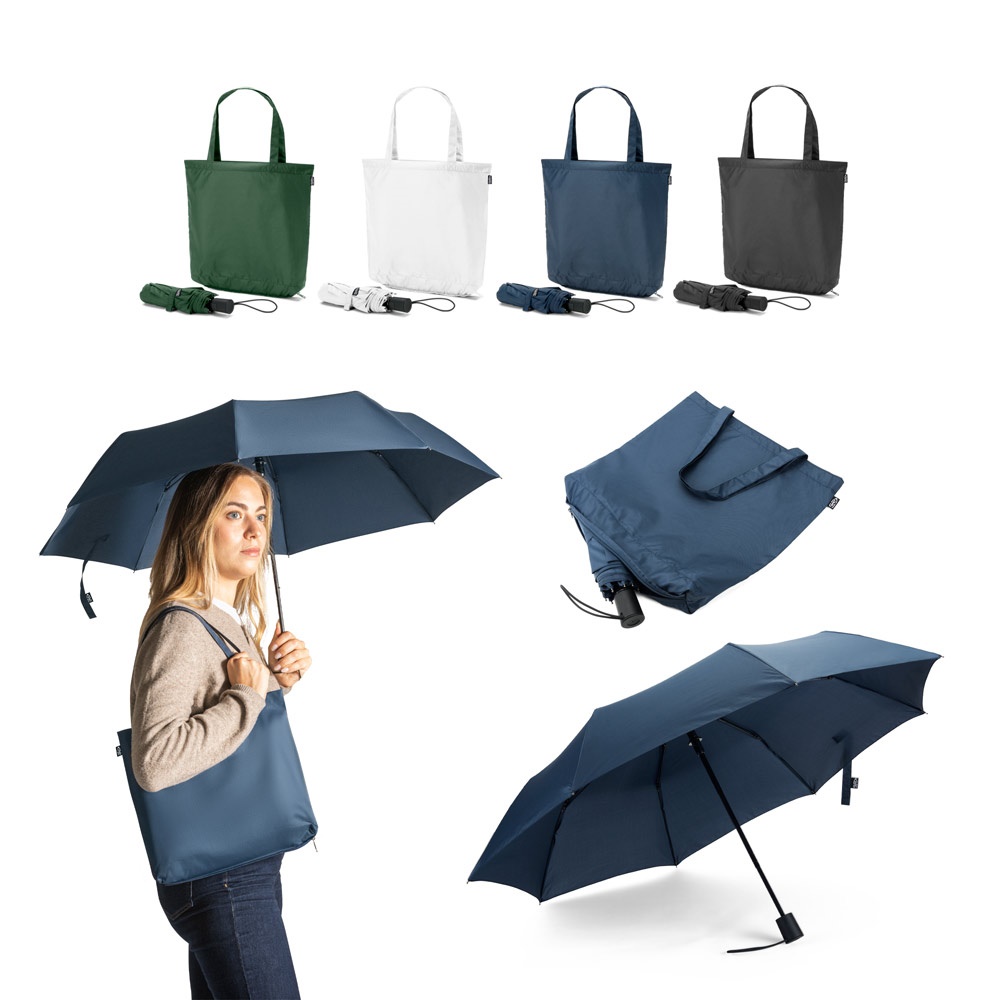 SKYLAR. Parapluie 2 en 1 avec sac de courses en polyester recyclé inclus.
