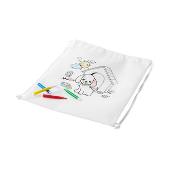 DRAWS. Sac à dos à cordon avec un dessin à colorier (80 g/m²) - 