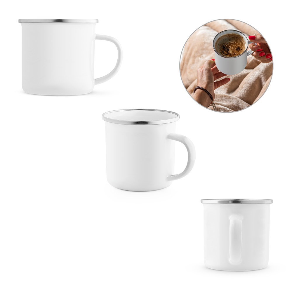 Mug émaillé GOTZE SUB, idéal pour la sublimation, 350 ml
