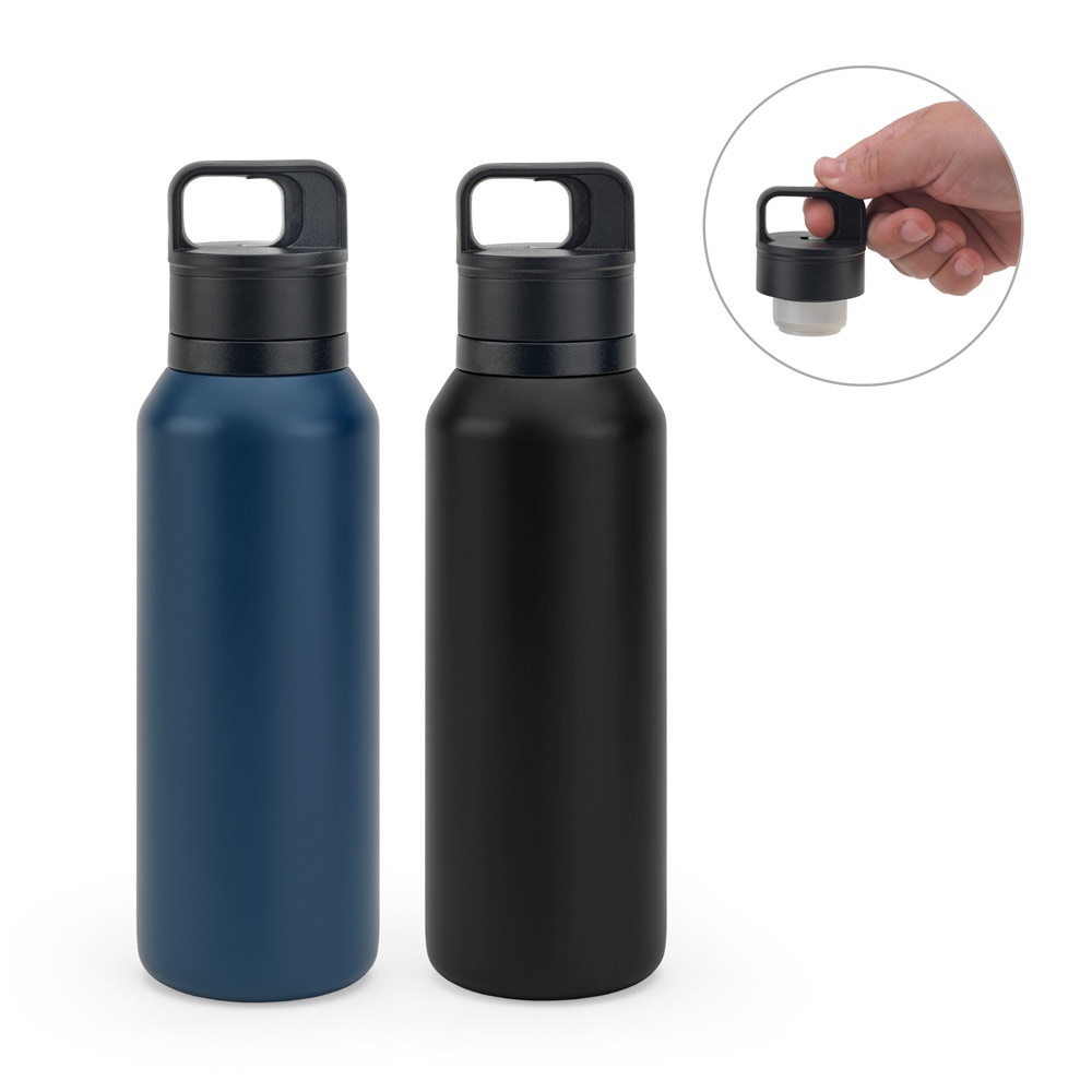 NICKLAUS. Bouteille d'eau isotherme à double paroi en acier inoxydable de 590 ml (91 % recyclé)