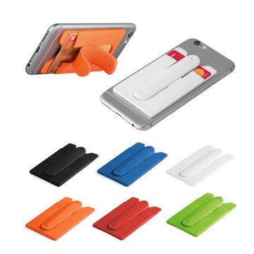 CARVER. Porte-cartes avec support de téléphone portable en silicone.