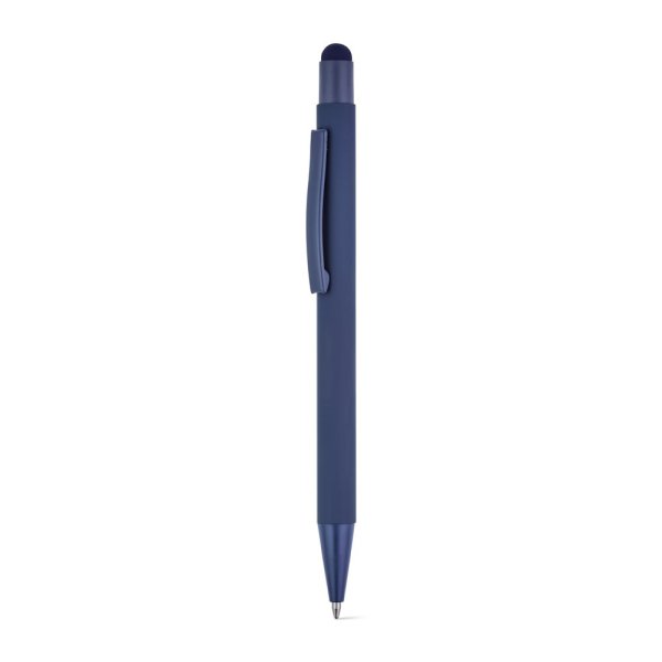 CLINT TOUCH. Stylo à bille au design moderne, fabriqué en aluminium recyclé (100 % rAL) avec une finition caoutchoutée. - 104 - Bleu