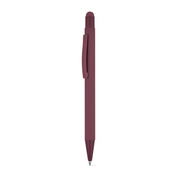 CLINT TOUCH. Stylo à bille au design moderne, fabriqué en aluminium recyclé (100 % rAL) avec une finition caoutchoutée. - 115 - Bordeaux