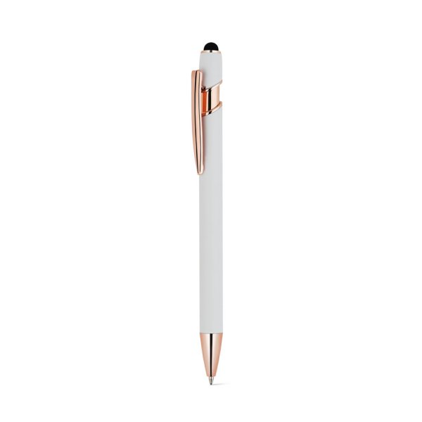 NEIL ROSE. Stylo à bille en aluminium recyclé (100 % rAL), finition mate et encre bleue. - 106 - Blanc