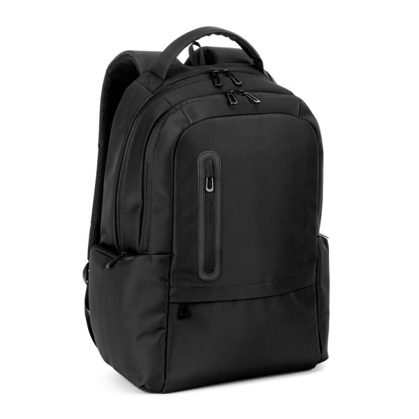 BOSTON SOLID. Sac à dos pour ordinateur portable (17") en nylon 150D avec 2 compartiments rembourrés. - 103 - Noir