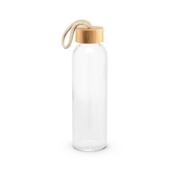 CROSBY. Bouteille d'eau en verre avec bouchon en bambou, 520 ml - 160 - Naturel