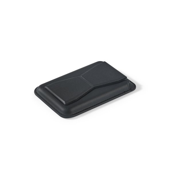 CONNOR. Porte-cartes magnétique en similicuir, se fixe facilement à l'arrière de votre téléphone et offre une protection RFID. - 103 - Noir