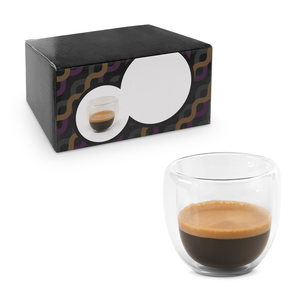 EXPRESSO. Service à café en verre borosilicate avec 2 tasses. - EXPRESSO. Service à café en verre borosilicate avec 2 tasses.