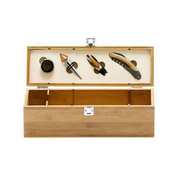 SYRAH. Service à vin en bambou, zinc et acier inoxydable. - 