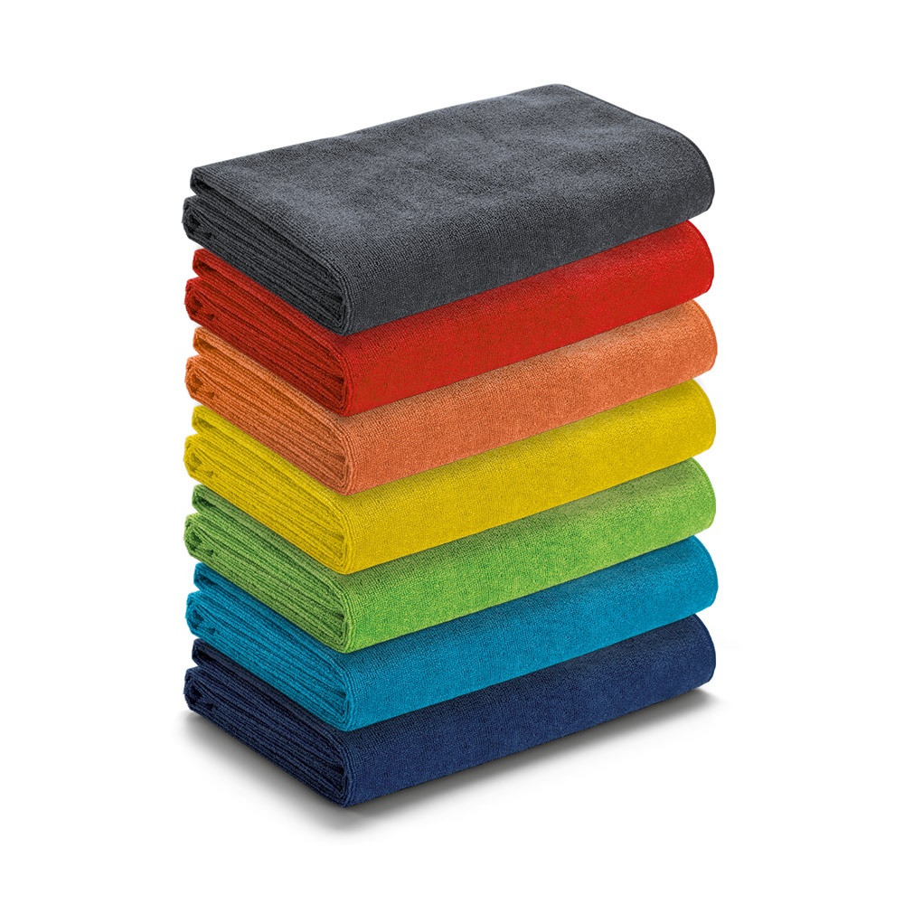 CALIFORNIE. Serviette de plage en microfibre (250 g/m²)
