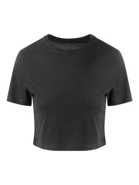 T-shirt crop tri-matière pour femme - BLK - Noir uni