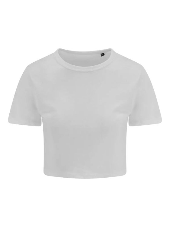 T-shirt crop tri-matière pour femme - WHT - Blanc
