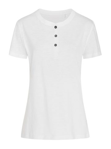 T-shirt Sharon Henley en flammage - WHI - Blanc LC