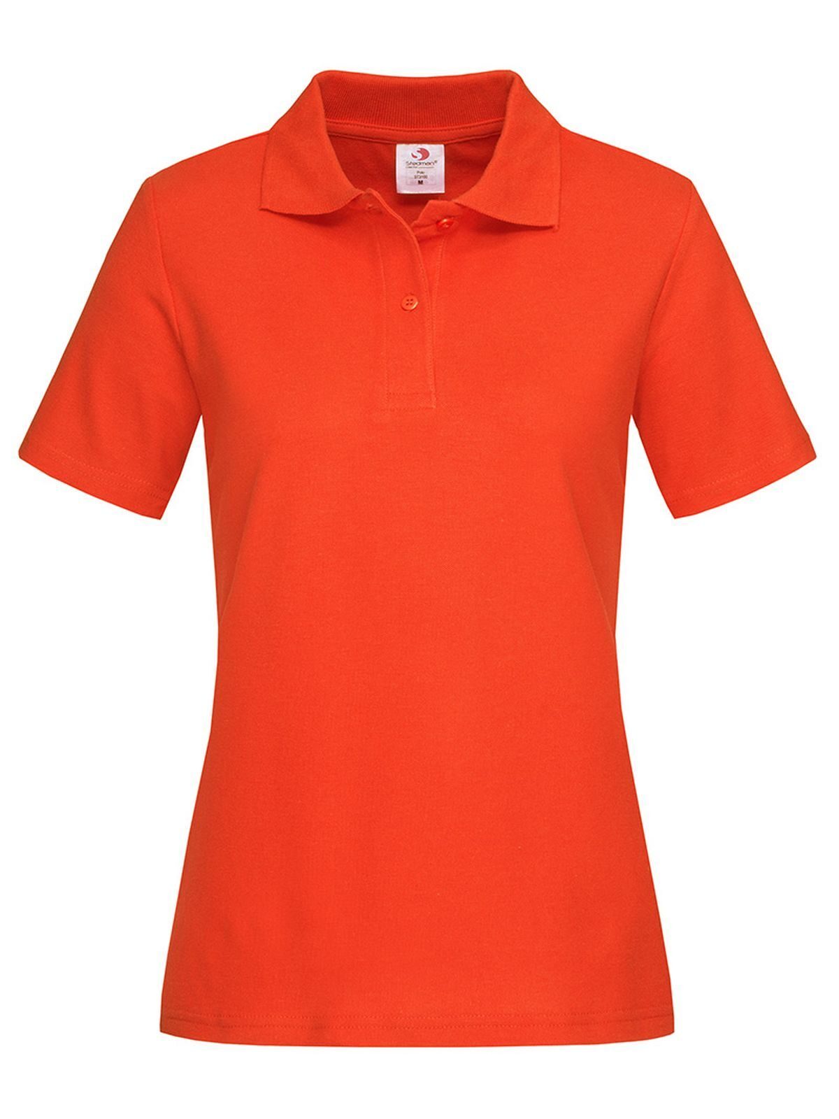 Polo piqué à manches courtes pour femme - BOR - Orange brillant