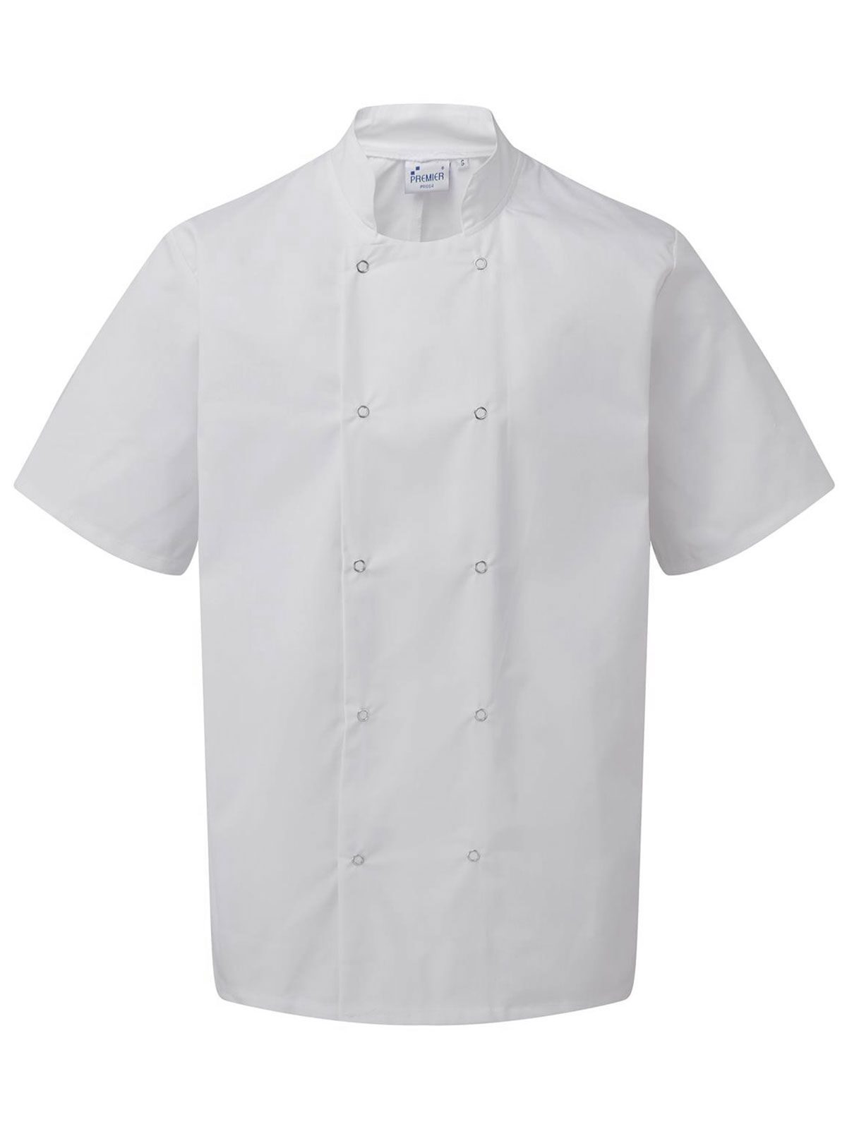 Veste de chef à manches courtes et cloutées sur le devant - Blanc