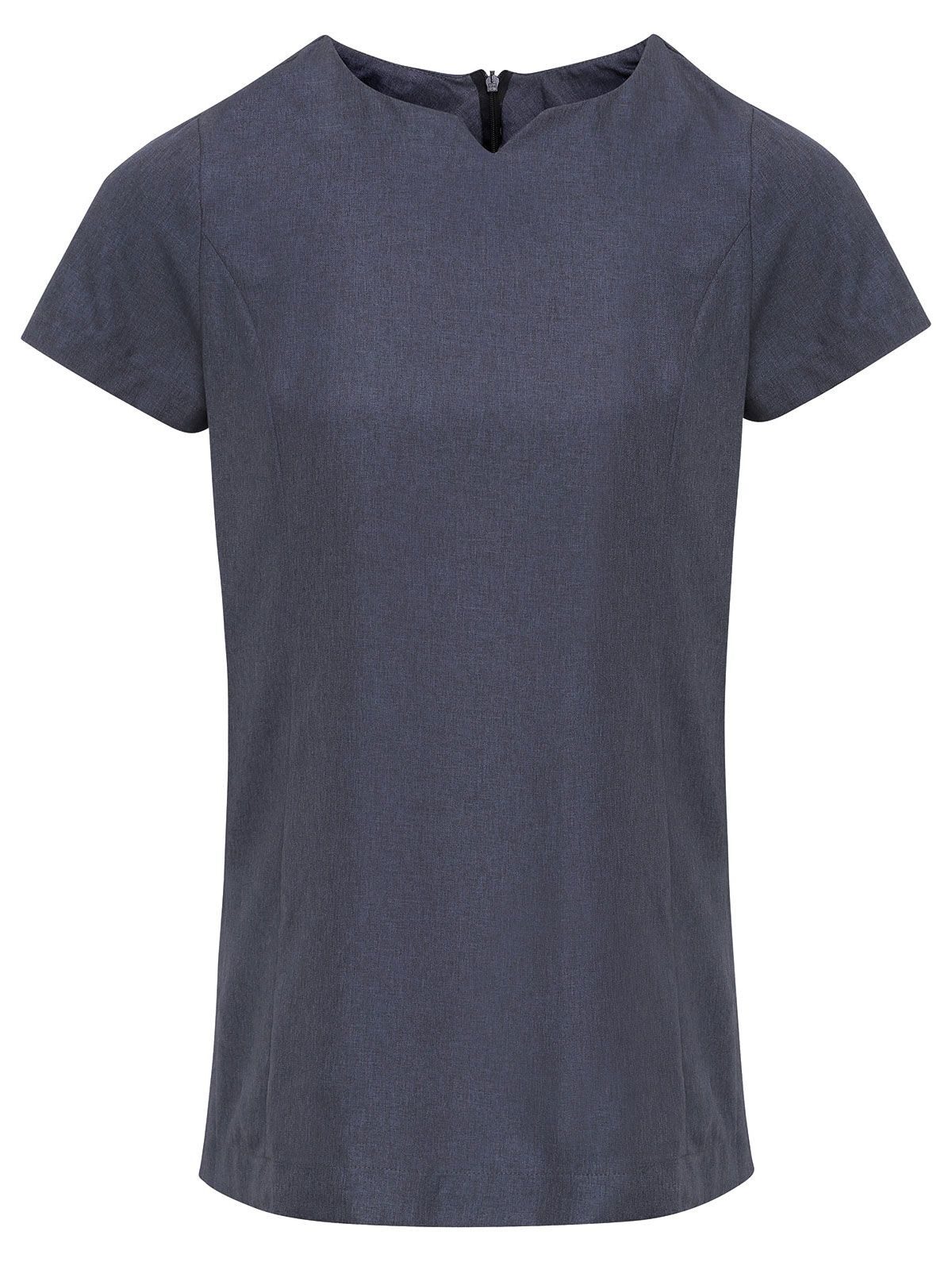 Tunique violette aspect lin à col montant - BKHE - Bruyère noire