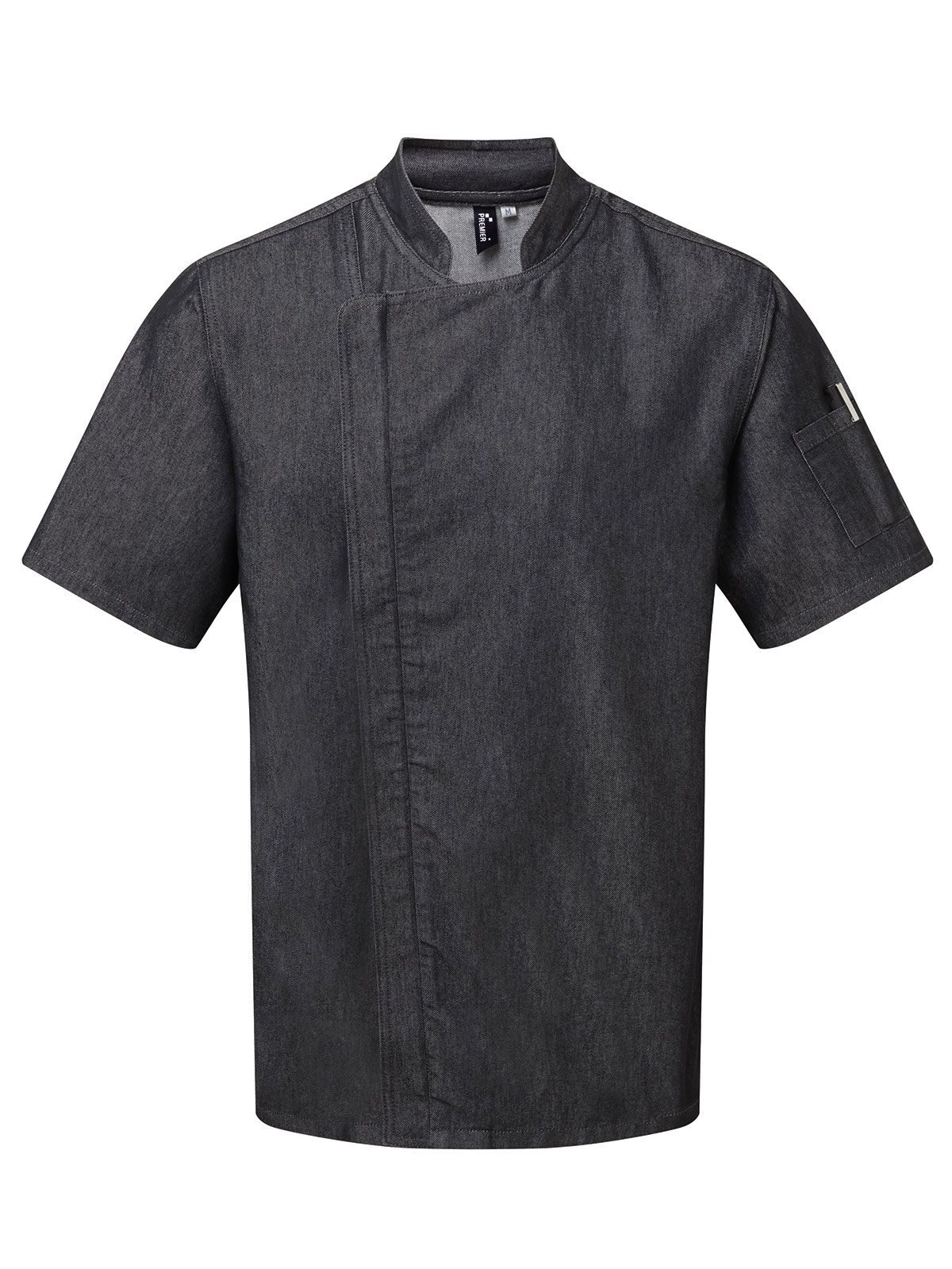 Veste de chef à manches courtes zippée - Denim noir