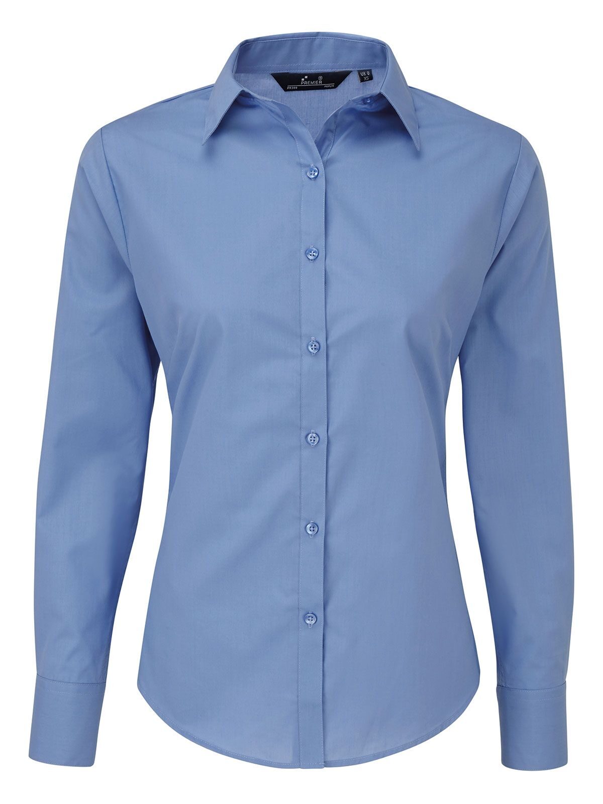 Chemisier en popeline pour femme - MBLU - BLEU MOYEN