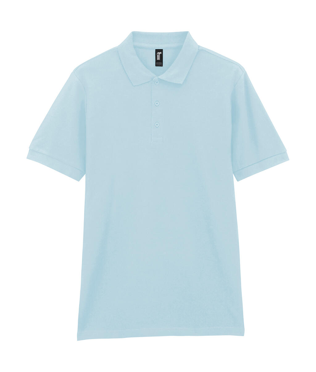 polo à manches courtes en double piqué de coton premium - 22G - Chambray