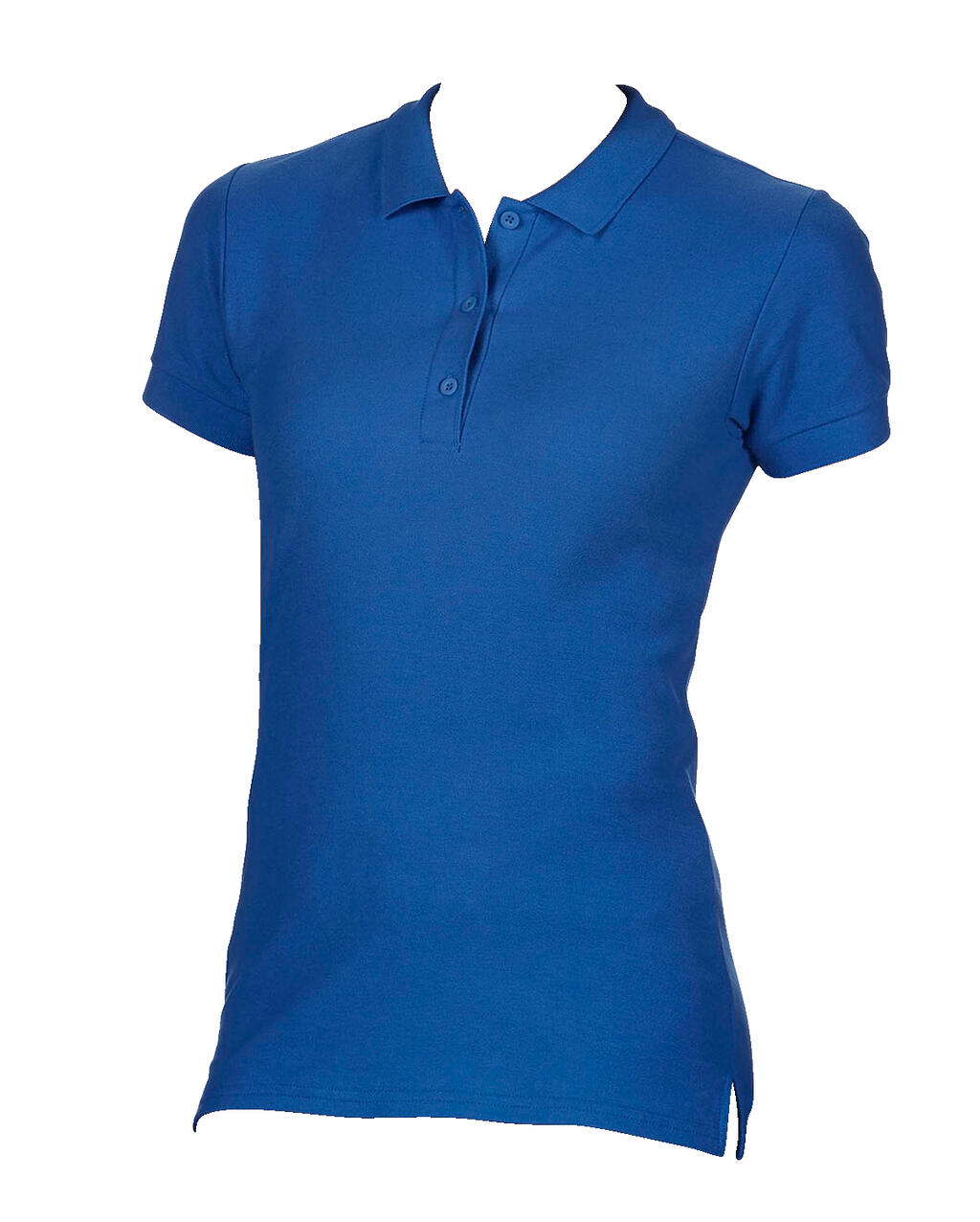 Polo à manches courtes en double piqué de coton premium pour femme - Royal