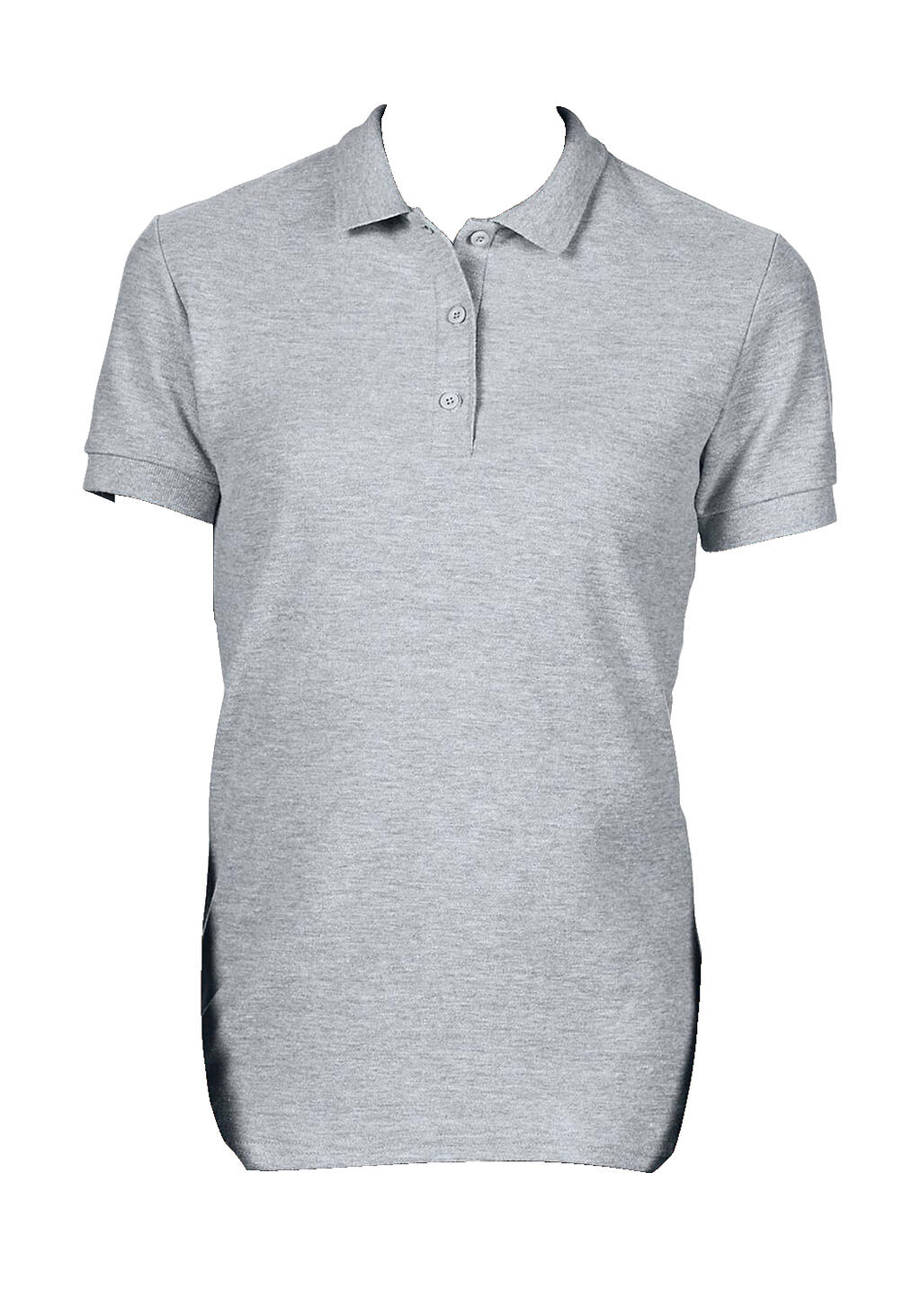 Polo à manches courtes en double piqué de coton premium pour femme - 295 - Gris sport