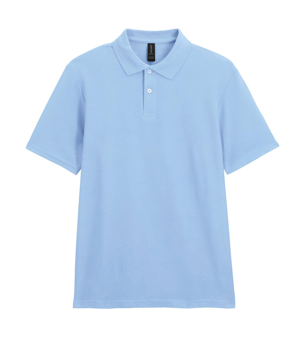 Polo double piqué style doux - Bleu clair